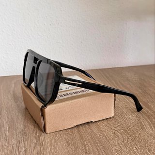 Gafas de sol aviador montura negra unisex