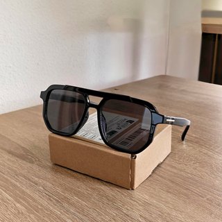 Gafas de sol aviador montura negra unisex