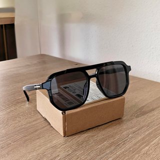 Gafas de sol aviador montura negra unisex