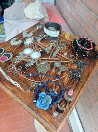 Box gioielli etnici argento, pietre