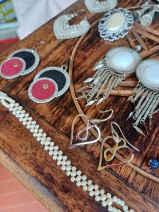 Box gioielli etnici argento, pietre