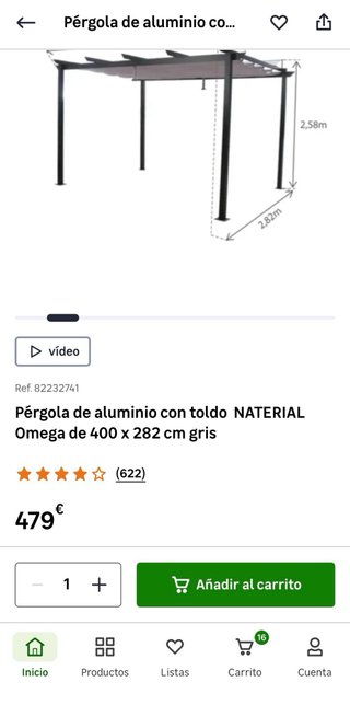 Pérgola de jardin de jardín de aluminio
