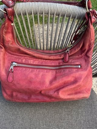 Vintage Balenciaga day bag em couro vermelho