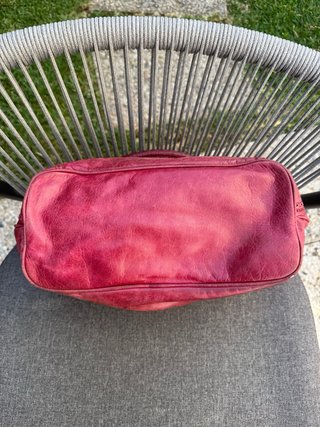 Vintage Balenciaga day bag em couro vermelho