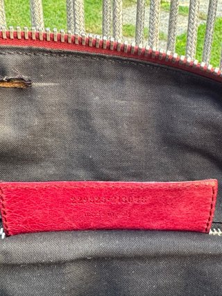 Vintage Balenciaga day bag em couro vermelho