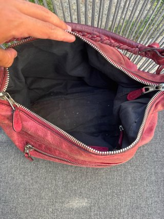 Vintage Balenciaga day bag em couro vermelho