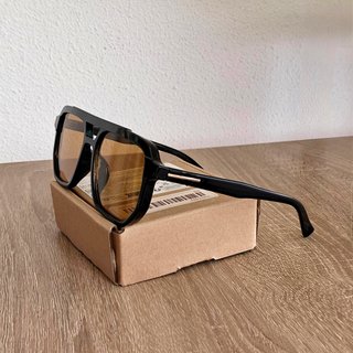 Gafas de sol aviador cuadradas ámbar