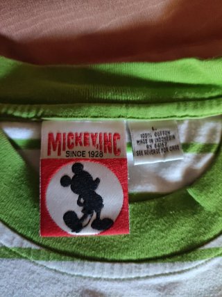 Camiseta Mickey Mouse Rayas Verde y Blanca