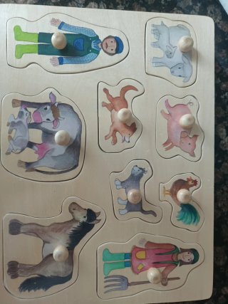 Puzzle Granja Madera Niños