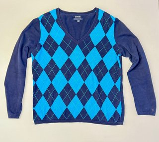 Maglia Tommy Hilfiger Uomo Blu Argyle
