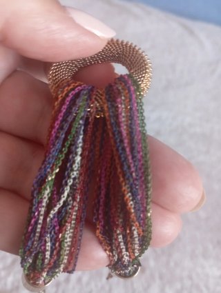 Pulsera Purificación García Aro Dorado Multicolor
