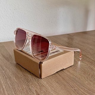 Gafas de sol aviador rosa transparente vintage