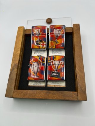 Set 4 Zippo FC Barcelona Trofeos Incluye Expositor