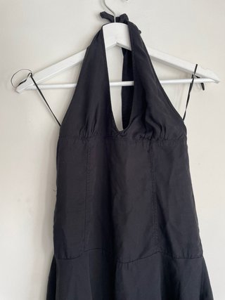 Vestido Zara Negro Halter Nuevo con Etiqueta