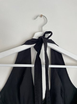 Vestido Zara Negro Halter Nuevo con Etiqueta