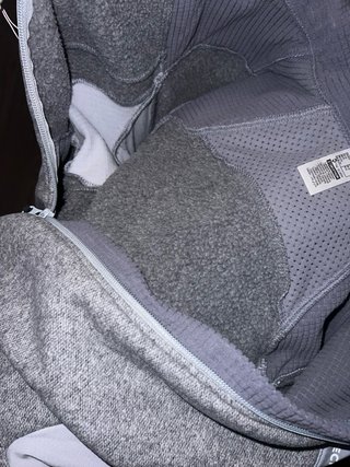 Chaqueta polar Quechua capucha gris y blanco