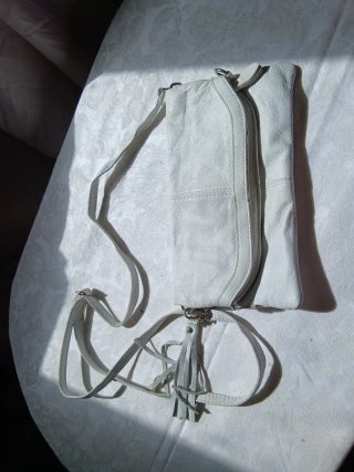 Borsa bianca in pelle