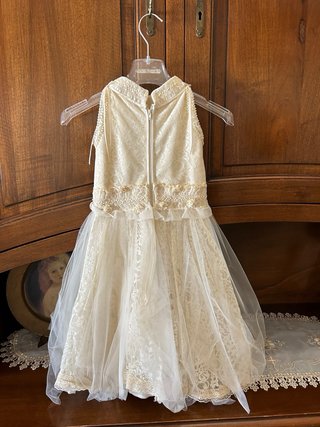 Vestito damigella firmato beige/bianco