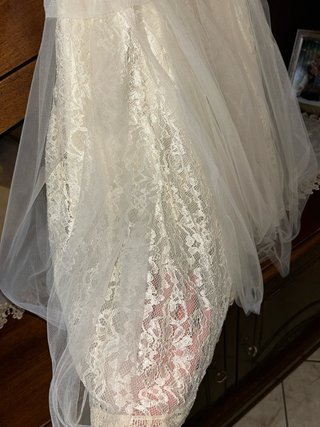 Vestito damigella firmato beige/bianco