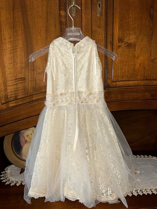Vestito damigella firmato beige/bianco