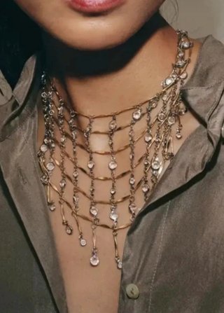 Collar Zara multicapa con cristales