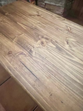 Mesa centro madera pino maciza cajón