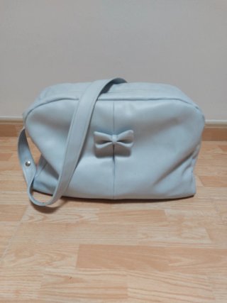 Bolso infantil para carrito azul con lazo