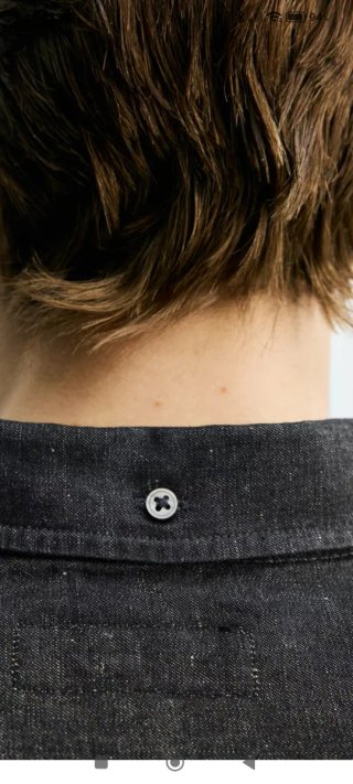 Camisa Zara Denim Algodón Lino Hombre