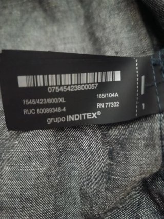 Camisa Zara Denim Algodón Lino Hombre