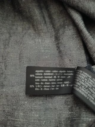 Camisa Zara Denim Algodón Lino Hombre