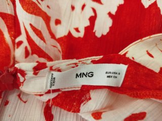 Mono Mango floral rojo y blanco talla S