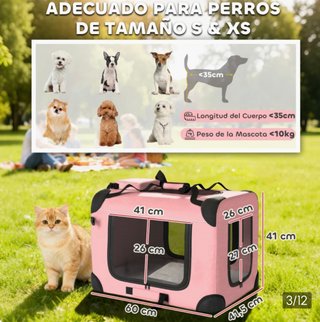 Transportín para Perros Plegable 60x41,5x41 cm