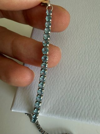 Pulsera Pandora Tenis Azul Claro Brillante
