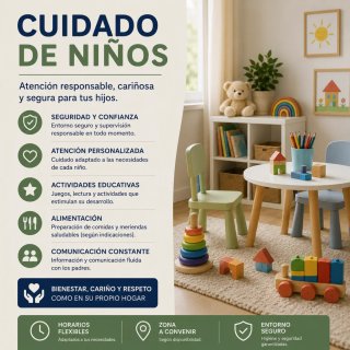Cuidado  de niños por horas.
