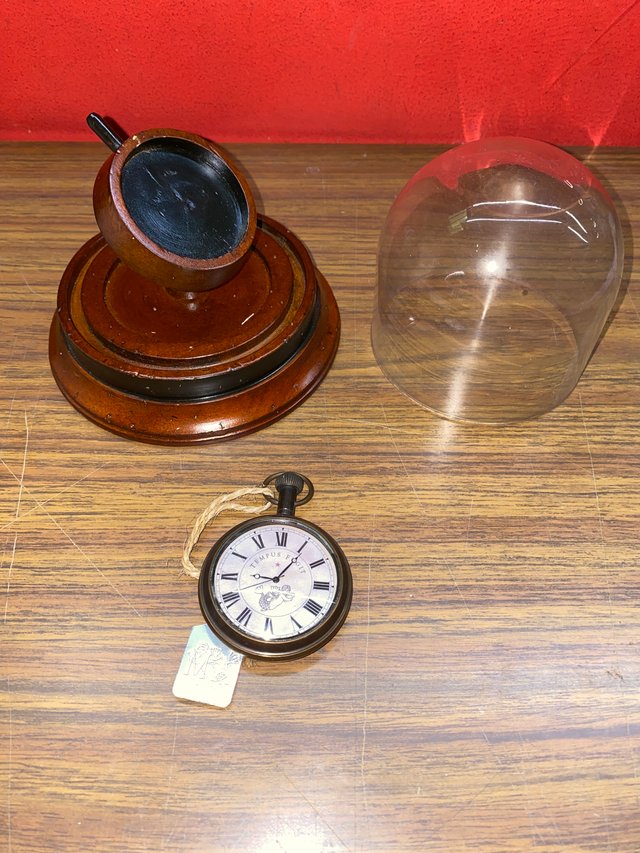 Relógio de Bolso Vitoriano + Expositor Vintage