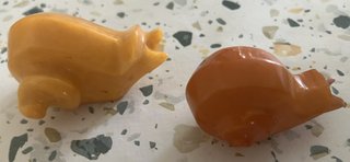 Coppia lumache resina ambra/miele