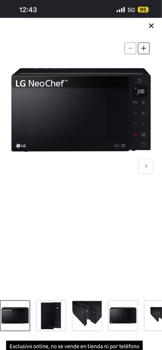 Microondas LG 25L MH6535GDS con grill.