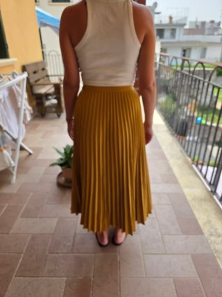 Gonna plissettata NIU senape - Taglia S