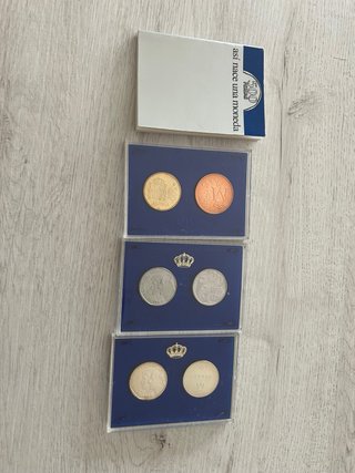Lote 3 estuches monedas plata