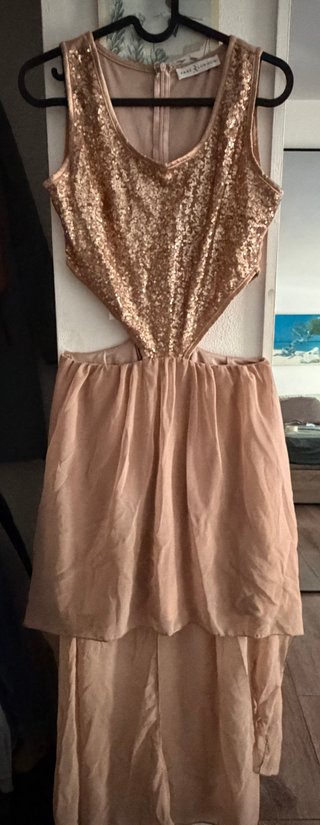 Vestido lentejuelas rosa/dorado Talla S
