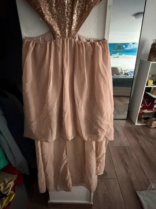 Vestido lentejuelas rosa/dorado Talla S