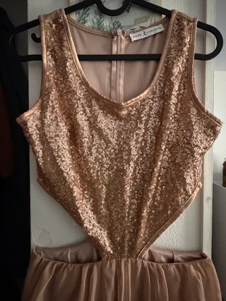 Vestido lentejuelas rosa/dorado Talla S