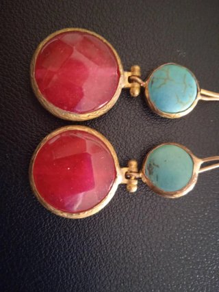 Pendientes Joya Turquesa y Roja