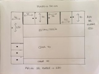 Mueble habitación madera clara con cama nido