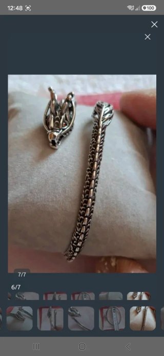 Pulsera Dragón Plata Ajustable