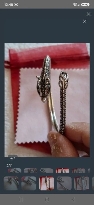 Pulsera Dragón Plata Ajustable