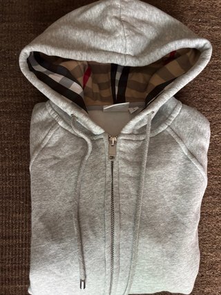 Sudadera Burberry Gris con Cremallera