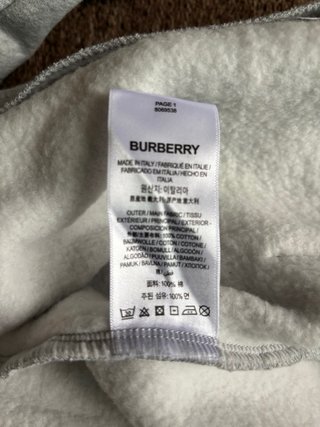 Sudadera Burberry Gris con Cremallera