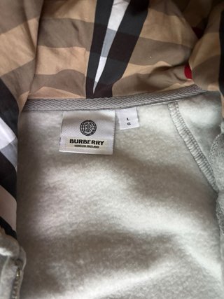 Sudadera Burberry Gris con Cremallera