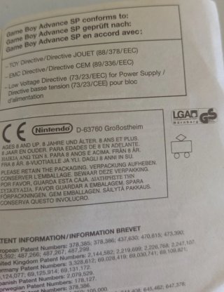 Manuale Istruzioni Originale Game Boy Advance SP
